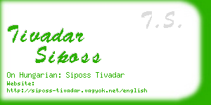 tivadar siposs business card
